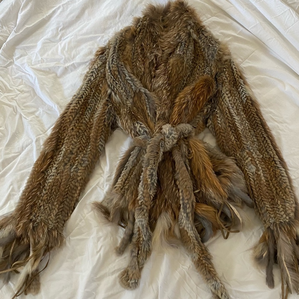 Vintage French Mixed-Fur Jacket with Fringe, new